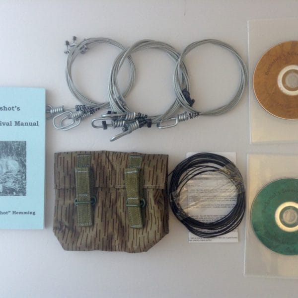Buckshot's Small Snare Kit, Buckshot's Basic Survival Manual, Survival Snaring DVD & Advanced Survival Snaring DVD