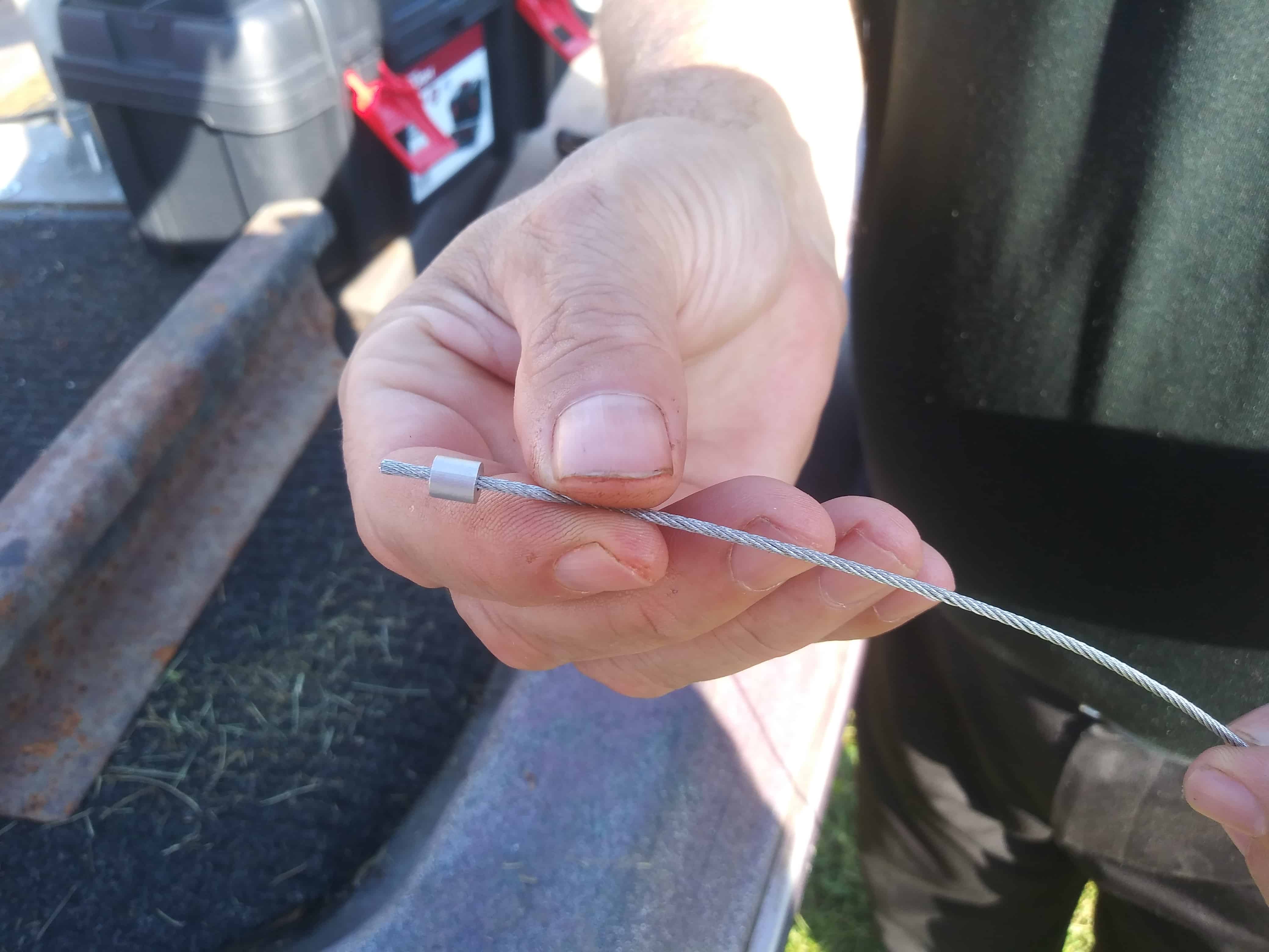 how to make a snare - installing end stops